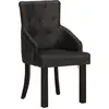 Image de vidaXL Chaise de salle à manger 2 pcs. noir cuir de chèvre véritable