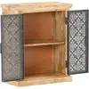 Image de vidaXL Buffet avec portes en acier 60x35x75 cm Mango massif