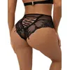 Image de Christine - Culotte de luxe en dentelle avec lacets - Noir