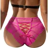 Image de Christine - Culotte de luxe en dentelle avec lacets - rose