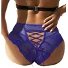 Image de Christine - Culotte de luxe en dentelle avec lacets - bleu