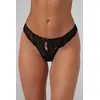 Image de Christine - String en dentelle avec entrejambe ouverte Marzia - Noir