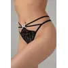 Image de Christine - String en Dentelle à entrejambe ouverte - Noir
