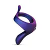 Image de Hueman - Cockring vibrant avec bras de stimulation "Solar "- Bleu