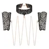 Image de Rosy Gold - Menottes en Dentelle et Collier - Noir