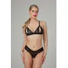 Image de Christine - Ensemble soutien-gorge en perles et dentelle Mea - Noir