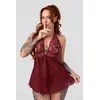 Image de Christine   Babydoll à bonnets ouverts Nataly   Rouge