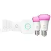 Image de Kit de démarrage 2 ampoules connectées Philips Hue White et Color Ambiance E27 9 W avec capteurs de contact Blanc - Neuf