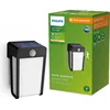 Image de LED SHROUD 2,3W 2700K 250lm IP44 noir Lampe murale solaire Philips avec détecteur de mouvement