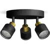 Image de Philips Niall, 3 spots de plafond/muraux, spots sur rail, GU10, 3 ampoules, LED, 220-240 V, noir