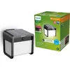 Image de Philips, applique murale Ezra, 1,8 W, noire, en plastique, IP44, classe III, lumière blanche chaude, idéale pour l'extérieur, jardin, terrasse