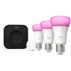 Image de Philips Hue white & Color ambiance Kit De Démarrage : Trois ampoules E27 + Smart Button + Hue Bridge Pro