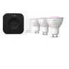 Image de Philips Hue white & Color ambiance Kit De Démarrage : Trois ampoules Gu10 + Dimmer Switch + Hue Bridge Pro
