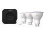 Image de Philips Hue white & Color ambiance Kit De Démarrage : Trois ampoules Gu10 + Smart Button + Hue Bridge Pro
