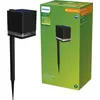 Image de Philips - Lampadaire de jardin/éclairage de chemin Virona, 1,8 W, éclairage de poteau extérieur, noir, plastique, IP44, jardin, terrasse, classe III