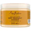 Image de SheaMoisture Masque capillaire au beurre de karité brut   Crème hydratante intense pour les cheveux bouclés, sans sulfates, enrichie en huile d'argan et en algues marines   idéale pour les cheveux épais, secs ou bouclés   1 flacon de 355 ml   Contenance : 355 ml