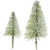 Image de Arbre décoratif 8x8-14cm petit arbre en plastique avec clip enneigé 4er Set