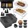 Image de Fentic Accessoires pour friteuse à air chaud - Convient pour Ninja Foodi Max Dual Zone AF300EU AF400EU - De 7,6L à 9,5L - Moule en silicone et livre de recettes électroniques inclus