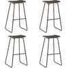 Image de Vidaxl - Tabourets De Bar Lot De 4 Noir Similicuir
