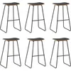 Image de Vidaxl - Tabourets De Bar Lot De 6 Noir Similicuir