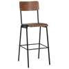 Image de vidaXL Tabouret de bar 6 pcs. Contreplaqué massif acier
