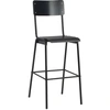 Image de vidaXL Tabouret de bar 4 pcs noir contreplaqué massif acier