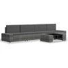 Image de vidaXL 5-tlg. Set de salon de jardin Poly Rattan Grau
