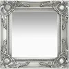 Image de Miroir Mural Conception Anti-âge Cadre Ornemental De Style Baroque 40 X 40 Cm Couleur : Argent