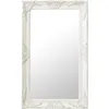 Image de Vidaxl   Miroir Mural Baroque 50x80 Cm Blanc   Cadre En Bois Orné   Fixation Murale Incluse   Pour Dressing Ou Salle De Bain