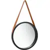 Image de Miroir Mural Avec Sangle 40 Cm Noir Vidaxl