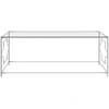 Image de vidaXL Table basse argentée 120x60x45 cm acier inoxydable et verre
