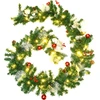 Image de vidaXL Guirlande de Noël avec lumières LED Vert 2,7 m PVC