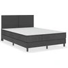 Image de vidaXL Lit boxspring gris foncé tissu 160x200 cm
