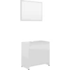 Image de vidaXL Ensemble de meubles de salle de bain blanc brillant Matériau dérivé du bois