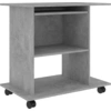 Image de vidaXL Bureau gris béton 80x50x75 cm Bois composite