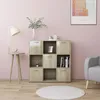 Image de Vidaxl - Librairie Élégante Avec Des Compartiments Ouverts Et 5 Portes En Bois Mobile Moderne Différentes Couleurs Couleur : Chêne Sonoma