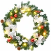 Image de vidaXL Couronne de Noël avec lumières LED Vert 60 cm PVC