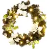 Image de vidaXL Couronne de Noël avec LED Noir 60 cm PVC