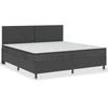 Image de vidaXL Lit boxspring gris foncé tissu 200x200 cm