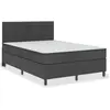 Image de vidaXL Lit boxspring gris foncé tissu 140x200 cm