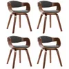 Image de Vidaxl - Chaises À Manger Lot De 4 Bois Courbé Et Tissu