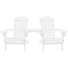 Image de vidaXL Chaises de jardin Adirondack avec table en bois massif de sapin blanc