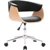 Image de vidaXL Chaise de bureau pivotante noire bois courbé et similicuir