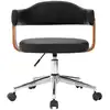Image de vidaXL Chaise de bureau pivotante noire bois courbé et similicuir
