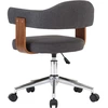 Image de vidaXL Chaise de bureau pivotante Gris Bois courbé et tissu