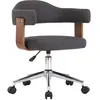 Image de Vidaxl Chaise Pivotante De Bureau Gris Bois Courbé Et Tissu