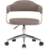 Image de vidaXL Chaise de bureau pivotante Taupe bois courbé et tissu
