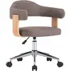 Image de Chaise Pivotante De Bureau Taupe Bois Courbé Et Tissu Vidaxl
