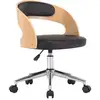 Image de Chaise Pivotante De Bureau Noir Bois Courbé Et Similicuir Vidaxl