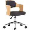 Image de vidaXL Chaise de bureau pivotante noire bois courbé et similicuir